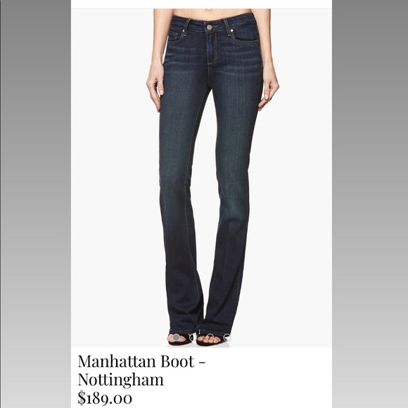 PAIGE Denim - Paige Manhattan Boot Cut Denim Jeans Mid Rise